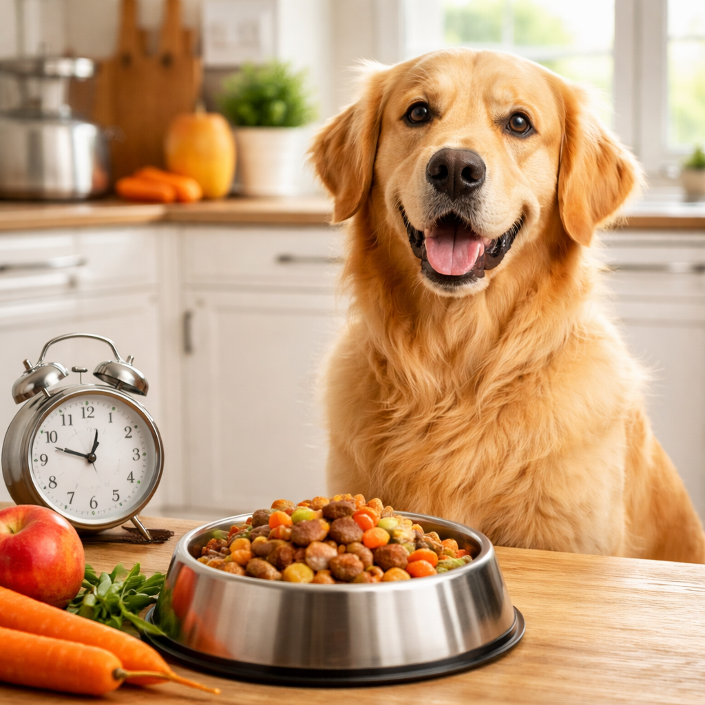 犬の食事時間の基本は年齢と消化時間に合わせること