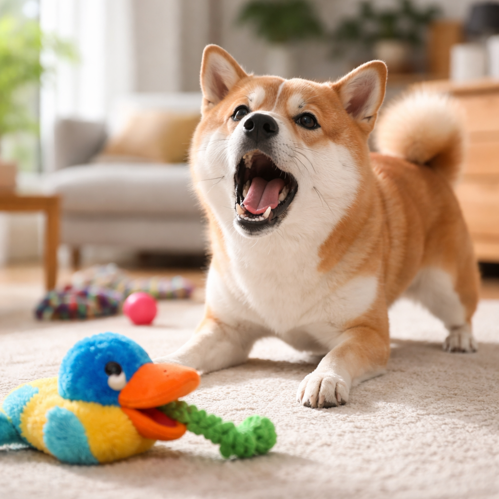 犬がおもちゃに吠える主な理由は4パターン
